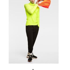 Zara Neon Yellow Men's Turtleneck Sweater